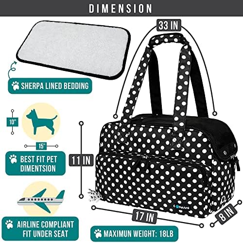 PetAmi Small Dog Purse Carrier, Airline Approved Soft Sided Tote, Polka Dot - Image 2