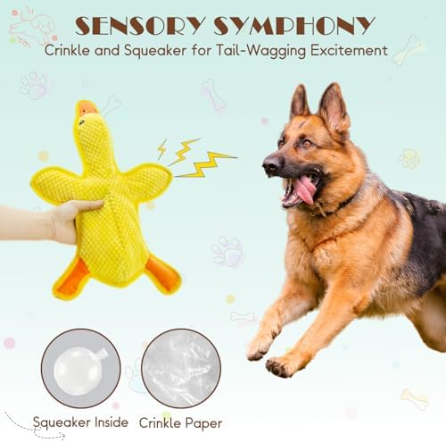 No Stuffing Dog Squeak Toys, Duck Chew Toys for Small to Large Puppies - Image 5