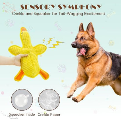No Stuffing Dog Squeak Toys, Duck Chew Toys for Small to Large Puppies - Image 5