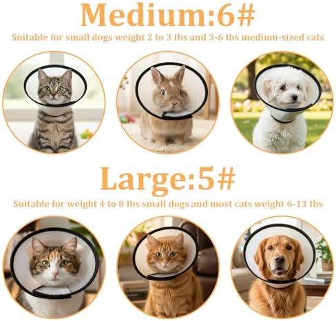 2 Pack Cat Cones to Stop Licking Transparent Plastic, Cat E Collar Pet Cone for After Surgery Comfortable Waterproof Adjustable Recovery Cone to Stop Licking and Scratch for Cats and Small Dogs - Image 3