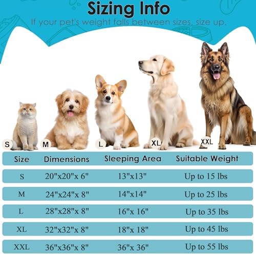 Extra Large Dog Beds, 36in Human Dog Anxiety Relief Comfort Bed(Light Blue) - Image 2