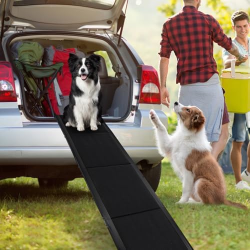 Gadpiparty Dog Car Ramp for Large Dogs 70.86in Folding Pet Ramp with Non-Slip Surface Portable Vehicle Ladder for Cars Suvs and Trucks Easy Setup for Short-Legged Elderly or Injured Dogs - Image 2