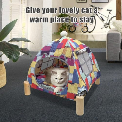 Pozico Portable Cat Tent Bed – Lightweight Foldable Cat House with Soft Washable Cushion, Warm Enclosed Cave for Kittens, Indoor Cats & Small Dogs - Image 2