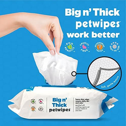 Petkin Pet Wipes for Dogs and Cats, 400 Wipes - Large Pet Wipes for Dogs and Cats - Cleans Ears, Face, Butt, Body and Eye Area - Convenient, Ideal for Home or Travel - 4 Packs of 100 Wipes - Image 4