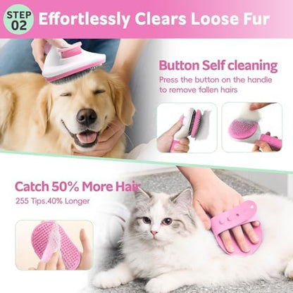 Bath Grooming Kit for Pets, 10pcs Dog Brush for Shedding with Dog Nail Clipper and Trimmer, Dog and Cat Grooming Supplies, Dematting Comb for Dogs, Pet Bath Supplies - Image 4