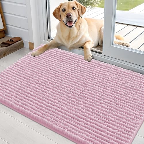 OLANLY Dog Door Mat for Muddy Paws 36x24, Extra Absorbent Chenille Mud Mat by OLANLY