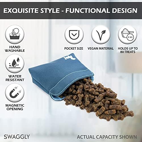 Small Dog Treat Pouch – Slim Magnetic Pocket Dog Treat Bag for Walking & Training – Discreet Clip On Treat Pouch for Leash, Waistband or Pocket – Mess Free Storage (Turquoise) - Image 2