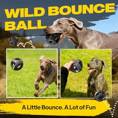 Fida Natural Rubber Dog Balls for Aggressive Chewers, Durable Dog Chew Toys for Large Dogs, Interactive Fetch & Tug of War Toys for Medium Large Breed Non-Toxic Dish Washable,4.5 * 4.5" - Image 5