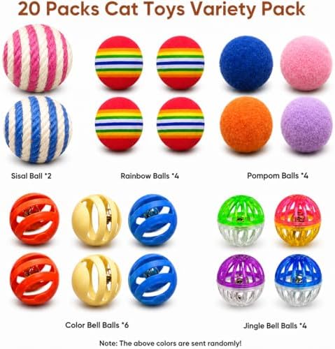 Cat Toys for Indoor Cats, 20 Packs Cat Toys Balls - Image 2
