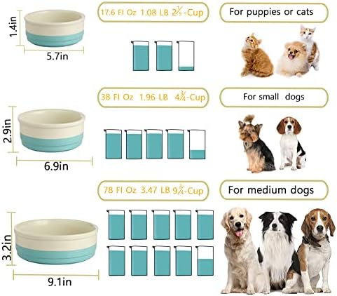 Sweejar Ceramic Dog Bowls, Dog Food Dish for Small Dogs and Cat, Heavy Duty Porcelain Pet Bowl for Canned Food and Water 17 Fl Oz（White） - Image 6
