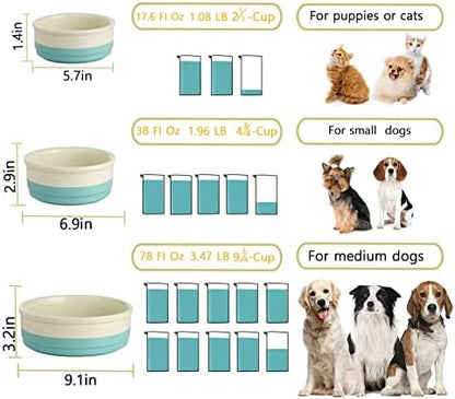 Sweejar Ceramic Dog Bowls, Dog Food Dish for Small Dogs and Cat, Heavy Duty Porcelain Pet Bowl for Canned Food and Water 17 Fl Oz（White） - Image 6