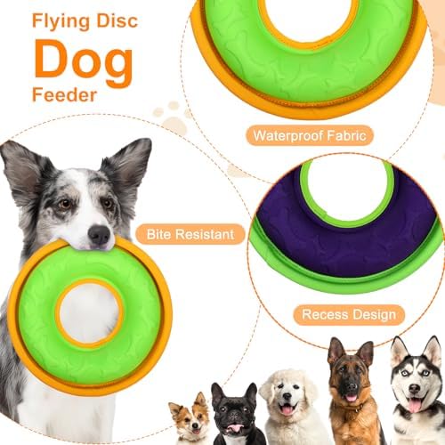 3 Pcs Pet Flying Discs - 9.05 Inch, Interactive Flyer Toys, Feedable Lightweight Catch and Fetch Toys for Small Medium Large Dogs, Floats in Water & Safe on Teeth - Image 3
