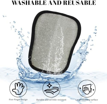 Pet Hair Remover Gloves Yellow Gold Static Hair Remover Reusable for Clothing, Sofa, Car Seat - Image 4