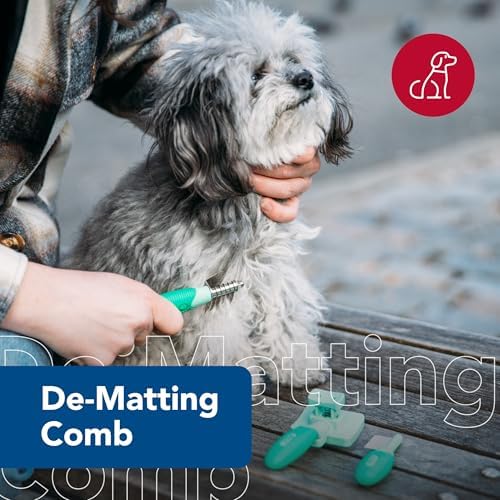 Coastal Pet Li'l Pals Stainless Steel De-Matting Comb - Easy-Grip Handle for Pet Grooming Small Dogs - Image 2