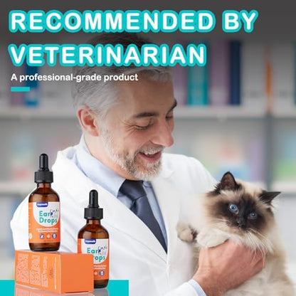 Dog Ear Drops, Dog Ear Cleaner Drops, Ear Infection Treatment for Dogs and Cats, Natural Herbal Ear Cleaning Solution for Dirty,Itchy,Smelly,Inflammed Pet Ears, 2 oz with Dropper - Image 6