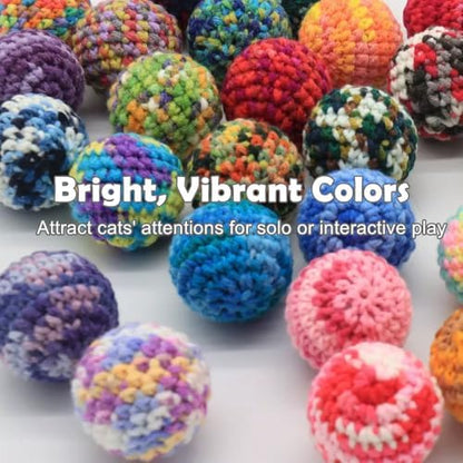 Jingle Cat Toy Balls 6 Pack 1.77" Woolen Yarn with Bell - Indoor Kitten Toys for Safe Chew & Play, Includes Gift Box - Image 5