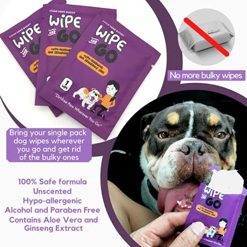 Dog Wipes - Individually Packaged - Hypoallergenic and Fragrance Free - Dog & Cat Face Paw & Butt Cleaner - Image 2