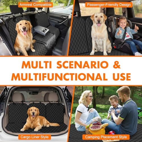 NECKORY Dog Car Seat Cover for Back Seat, Fits Cars/SUVs/Trucks, M-Black - Image 6