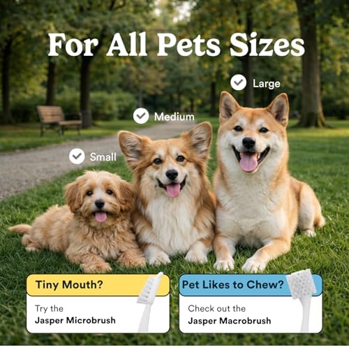 Jasper Dog Toothbrush, 360° Finger Toothbrush for Dogs & Cats, Blue 2-Pack - Image 3