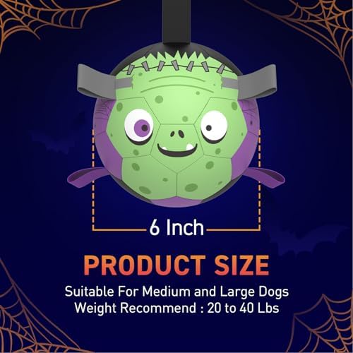QDAN Halloween Dog Toys, Dog Soccer Balls with Straps, Outdoor Dog Toys - Image 7