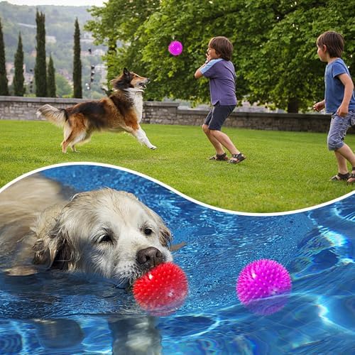 2 Pack 4.5” Squeaky Dog Balls for Large and Medium Dogs, Spiky Dog Toy Balls for Aggressive Chewers - Image 6