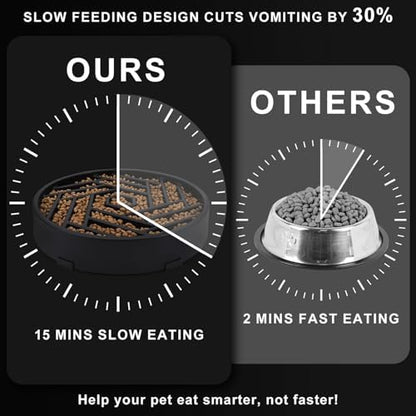TOBYTO Slow Feeder Dog Bowls Large Medium Breed,Anti-Choking Slow Eating Dog Food Bowl,Non Slip Pet Slower Food Feeding Bowls Large Puzzle Slow Feeder Bloat Stop Maze Dog Dishes,Black - Image 4