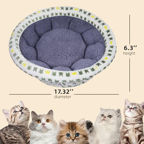AIWIKIDE Super Soft Small Dog & Cat Bed, Anti-Anxiety Puppy Cuddler, Cozy Round Fluffy Plush Pet Bed, Machine Washable Faux Fur Donut Cuddler, Grey - Image 2