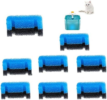 Cat Fountain Filter for Round and Cubic Stainless Steel Top 8 Pack by Qzbhct