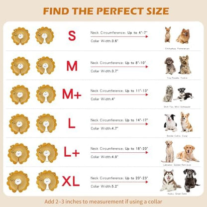 IEUUMLER Inflatable Recovery Dog Collar, Protective Donut Cone, Adjustable Soft Collar for Dog and Cat After Surgery Prevent from Biting & Scratching EU002 - Sunflower L+ - Image 2