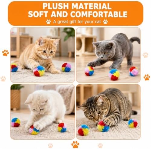 20 PCS Puff Balls for Cats, 1.4 Inch Fuzzy Balls for Cats - Image 6