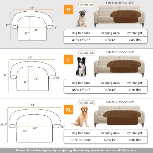 GGIB Calming Dog Bed Fluffy Plush Dog Mat for Furniture Protector with Removable Washable Cover for Large Medium Small Dogs and Cats (Medium, Coffee) - Image 6