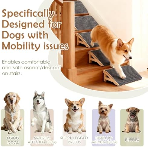 Dog Stairs Ramp for Small & Aged Dogs, Wooden Anti-Slip Pet Steps - Image 7