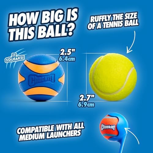 Chuckit! Ultra Ball and Launcher Bundle, Sport 18in, 2 Pack Medium 2.5in - Image 4