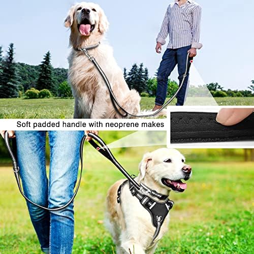 WINSEE Pet Harness Collar and Leash Set, All-in-one Reflective Dog Harness No Pull with Adjustable Buckles for Puppies, Small, Medium, Large, and Extra-Large Dogs (X-Large, Black) - Image 6