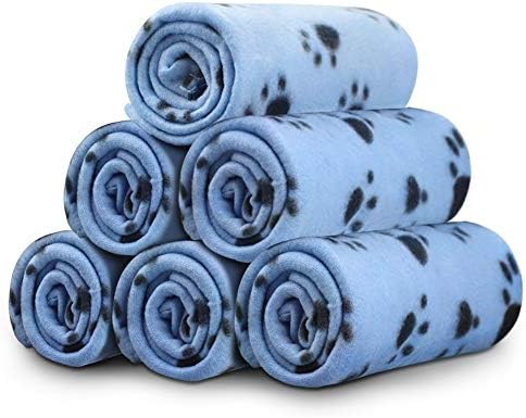 Comsmart Dog Blankets, 6 Pack Fleece Pet Blankets, 24x28 Inches, Blue by Comsmart
