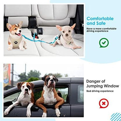 SlowTon Double Dog Seat Belt for Car with Elastic Bungee Buffer, Adjustable - Image 6