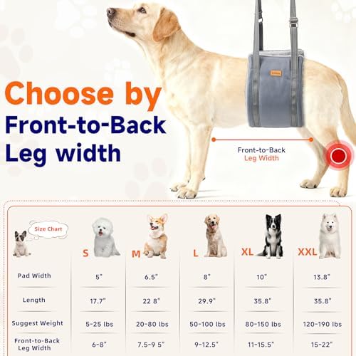 Sunsleek Dog Lift Harness for Large Dogs Adjustable Dog Sling for Back Legs - Image 3