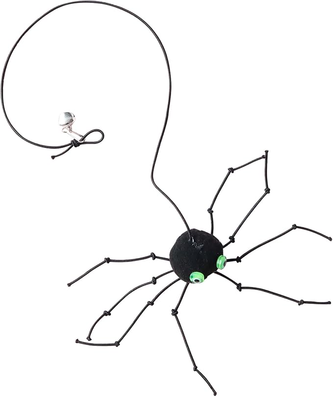 Cat Wand Spider Refills, Teaser Wand Cat Toy Replacement, Spider Replacement Refills, Cat Spider Toys, Interactive Cat Toy Attachment for Indoor Cats and Kitten, (Black)