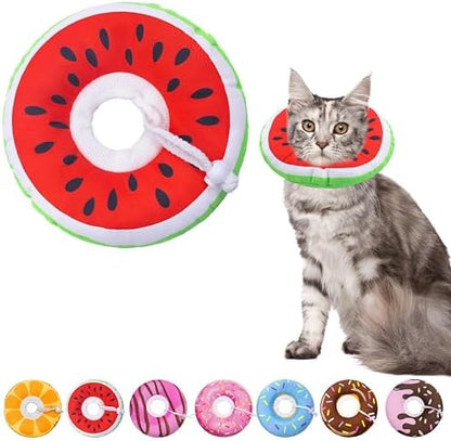Seyezo Cat Cone Collar Soft, Adjustable Cat Recovery Cone, Watermelon, M by Seyezo