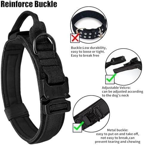 Tactical Dog Collar Leash Set,Dog Collar with Controll Handle for Large Dog - Image 3