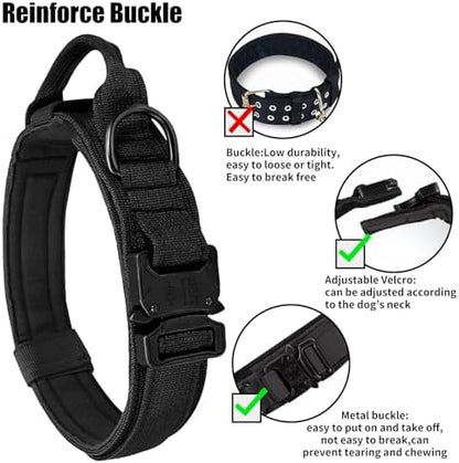 Tactical Dog Collar Leash Set,Dog Collar with Controll Handle for Large Dog - Image 3