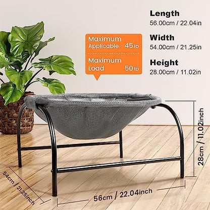JUNSPOW Cat Bed Large Free-Standing Detachable Pet Hammock Cat Sleep, Grey - Image 4