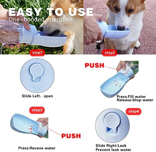 Foldable Dog Water Bottle, Portable Water Dispenser for Dog, Cat, Rabbit, Puppy and Small Animals, Dishwasher Safe Pet Accessories for Walking, Hiking, Travel - Image 4