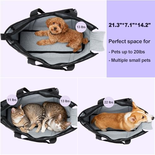 Ownpets Large Pet Carrier for Dogs Cats, 18-20lbs, Hands-Free Purse Bag - Image 2