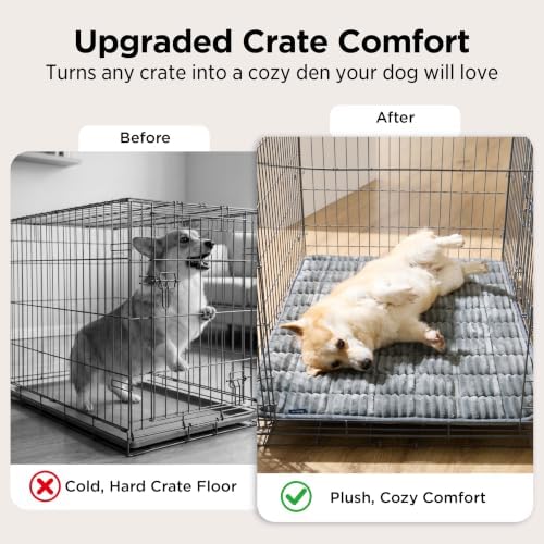 Bedsure ComfyFleece™ Washable Dog Crate Pad,Soft Fluffy Small Pet Mat,24" - Image 2