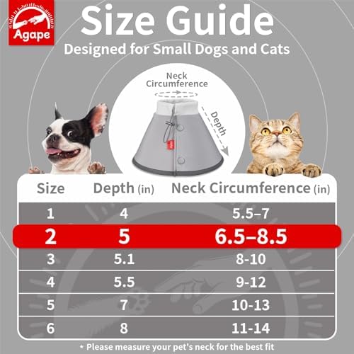 Agape Soft Dog Cone for Small Dogs & Cats, Recovery Collar to Stop Licking - Image 2