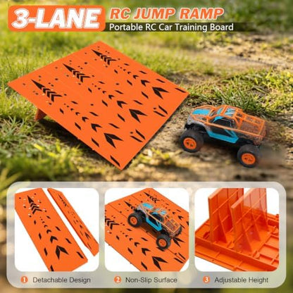 RC Jump Ramp Jumping Stunt, Detachable RC Training Takeoff Board Ramp Track for 1/12 1/14 1/16 1/18 1/24 Scale RC Car Monster Truck Buggy Off-Road Racing Games - Image 3