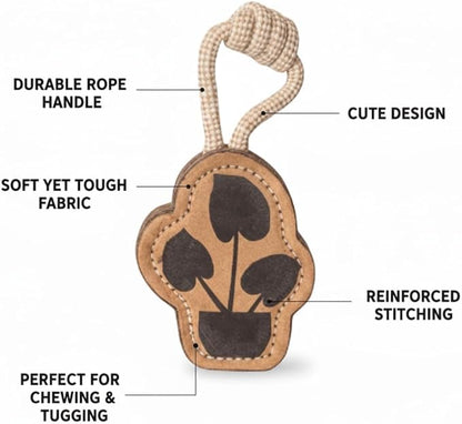 Natural Jute Dog Chew Toy – Tough & Durable Plant-Shaped Puppy Toy, Safe Teething Chew, Interactive Training & Play Toy for Small, Medium & Large Dogs