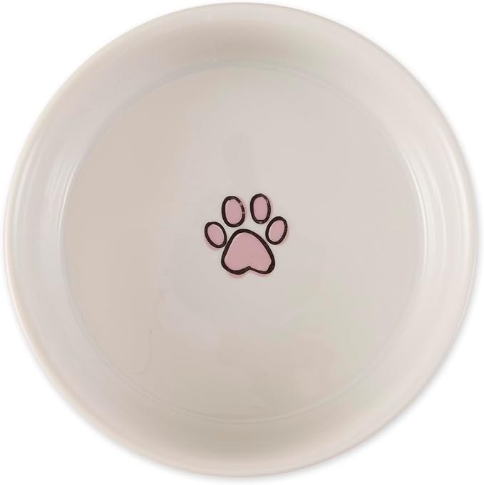 Bone Dry Ceramic Food Bowls, Non-Slip & Dishwasher Safe, Medium Set, 6x2 Pansy Check