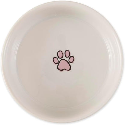 Bone Dry Ceramic Food Bowls, Non-Slip & Dishwasher Safe, Medium Set, 6x2 Pansy Check